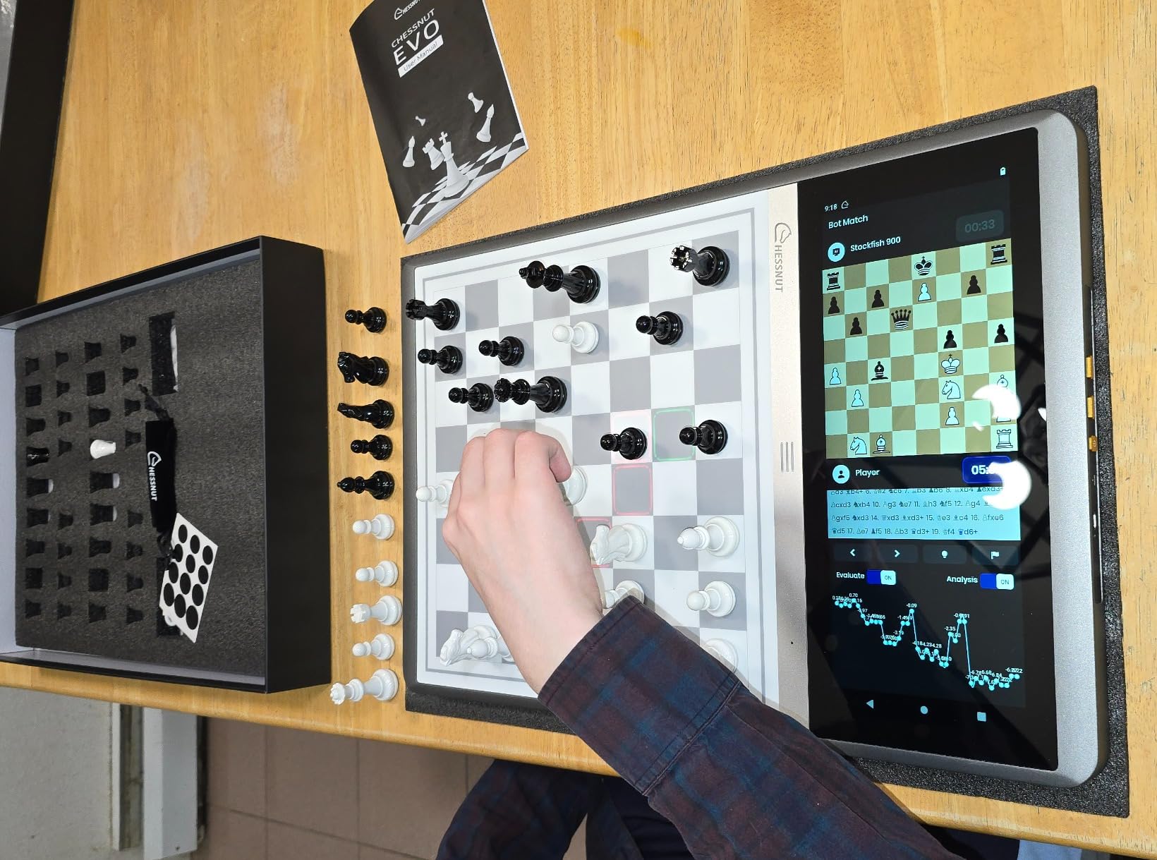 Chessnut Evo AI Chess Computer - Built-in Maia Engine, Customizable Chess Bot, Full Piece Recognition, LED Lights - Play Online on Major Chess Platforms - Smart Electronic Chessboard customer photo 5