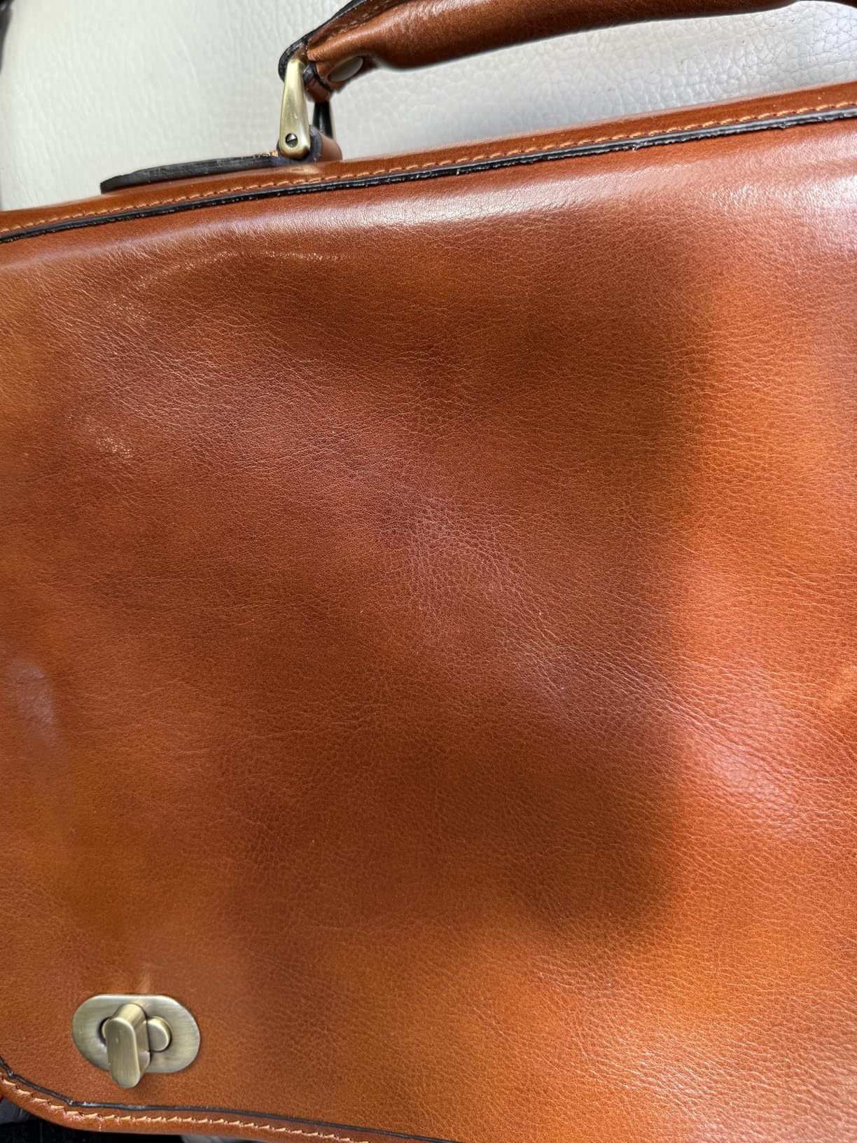 Time Resistance Leather Briefcase for Men - Italian Full Grain Leather Laptop Bag - Messenger Bag - Gift Box Included customer photo 1