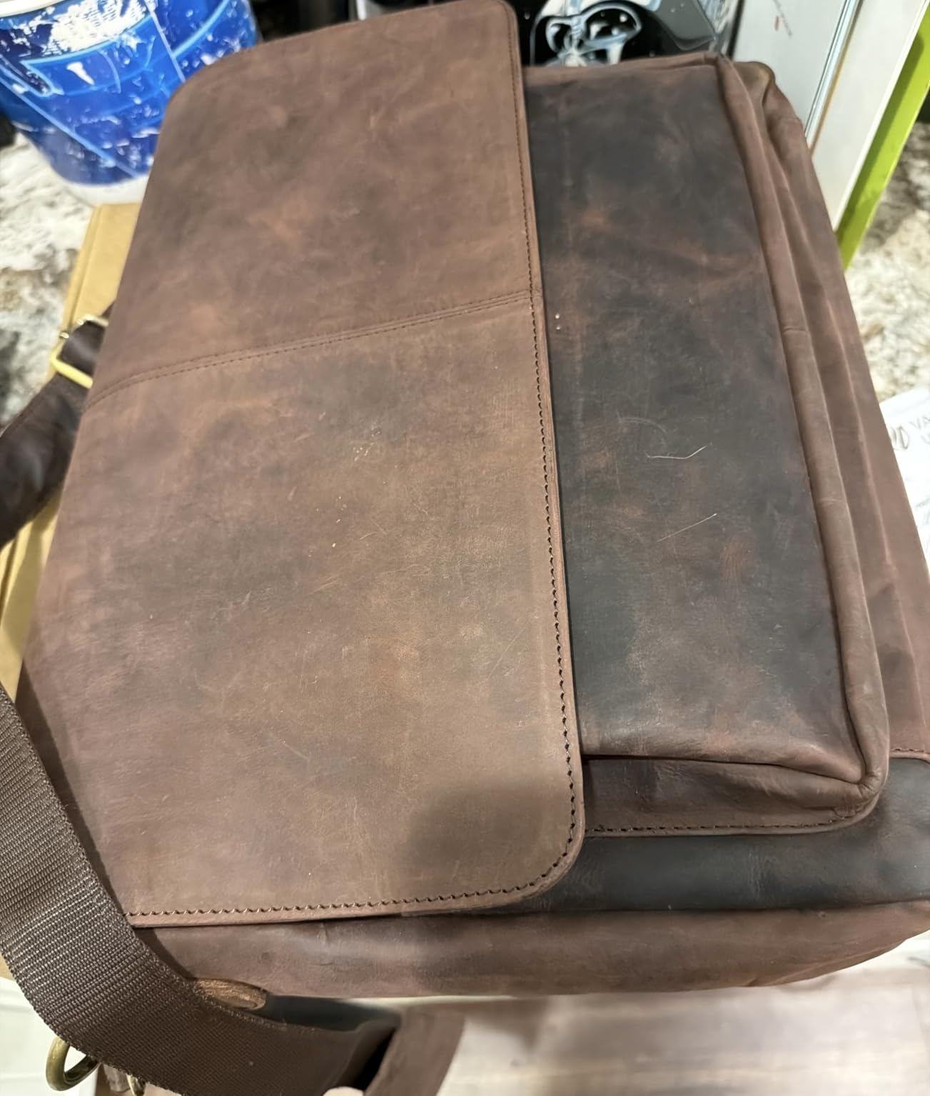 Leather Laptop Messenger Bag for Men and Women - Briefcase Crossbody Office | Adjustable Shoulder Strap, Premium Craftsmanship, Durable Reinforced Stitching, Leather Tassel & Quality Metal Fittings customer photo 1