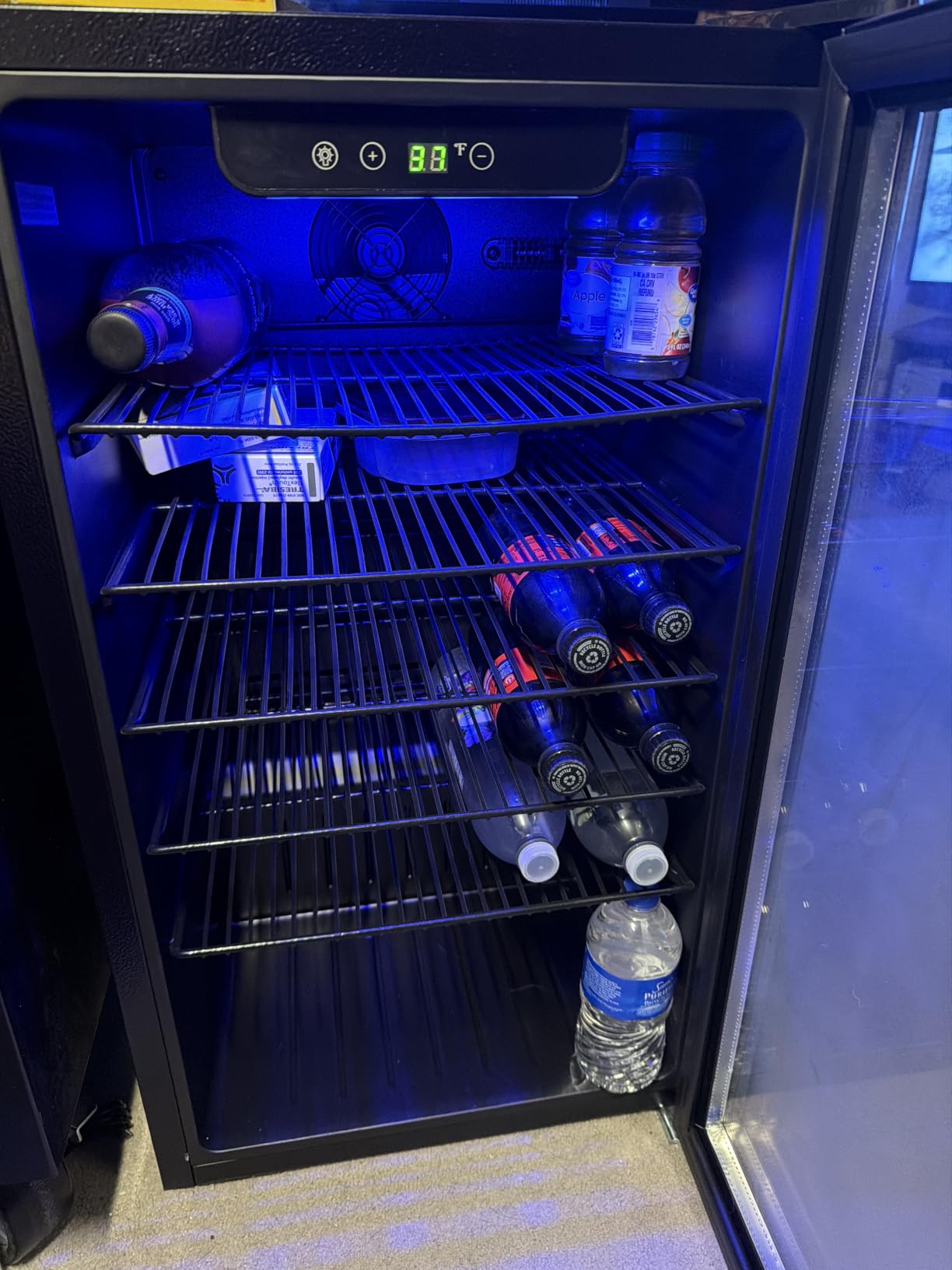 EUHOMY 145 Can Mini Fridge, 4.5 Cu.ft Beverage Refrigerator with Glass Door | 32F to 61F, Compressor Cooling, Digital Temperature Control, Adjustable Shelves, LED Light, 40 dB, Home Office Bar Use customer photo 2