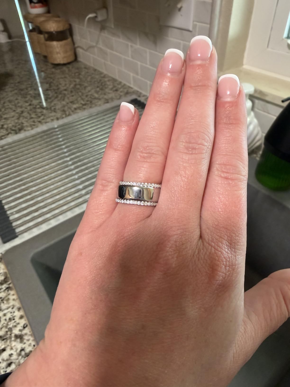 925 Sterling Silver Wedding Band for Women, 14K Gold Plated CZ Ring customer photo 2
