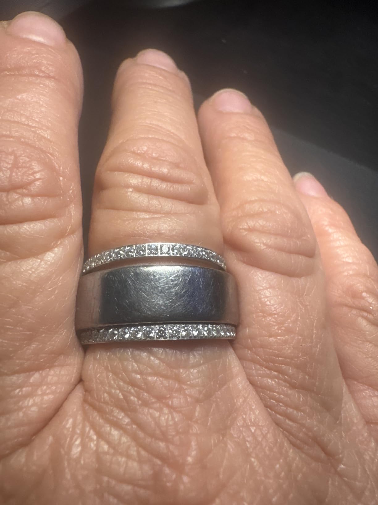 TIGRADE 2mm Women Titanium Eternity Ring Cubic Zirconia Anniversary Wedding Engagement Band Size 3-13.5 customer photo 1