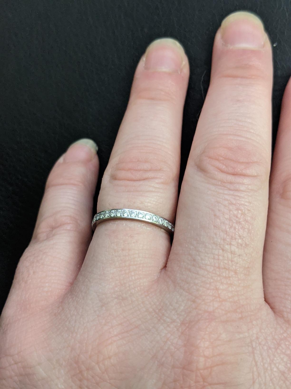 TIGRADE 2mm Women Titanium Eternity Ring Cubic Zirconia Anniversary Wedding Engagement Band Size 3-13.5 customer photo 2