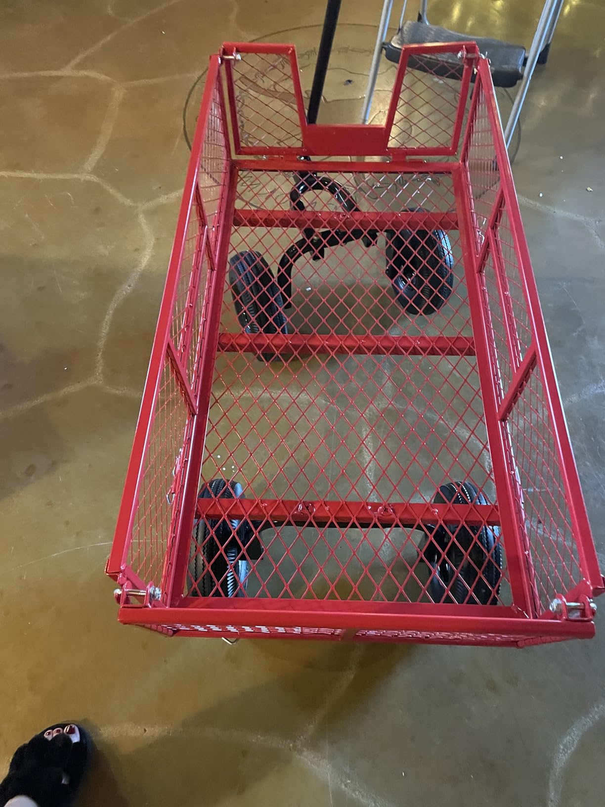 VIVOHOME Heavy Duty 880 Lbs 4.5 Cu Ft Mesh Steel Garden Cart Utility Wagon | Removable Sides customer photo 2