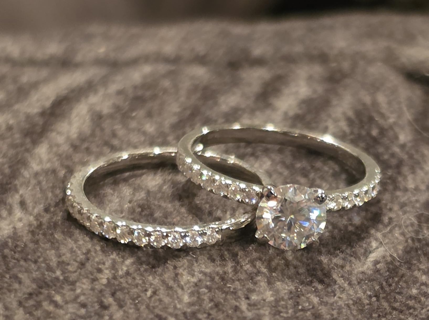 Moissanite Wedding Band Wedding Rings for Women 925 Sterling Silver Rings with 18K White Gold Plated Eternity Stackable Engagement Ring Anniversary Band Size 3-12 customer photo 2