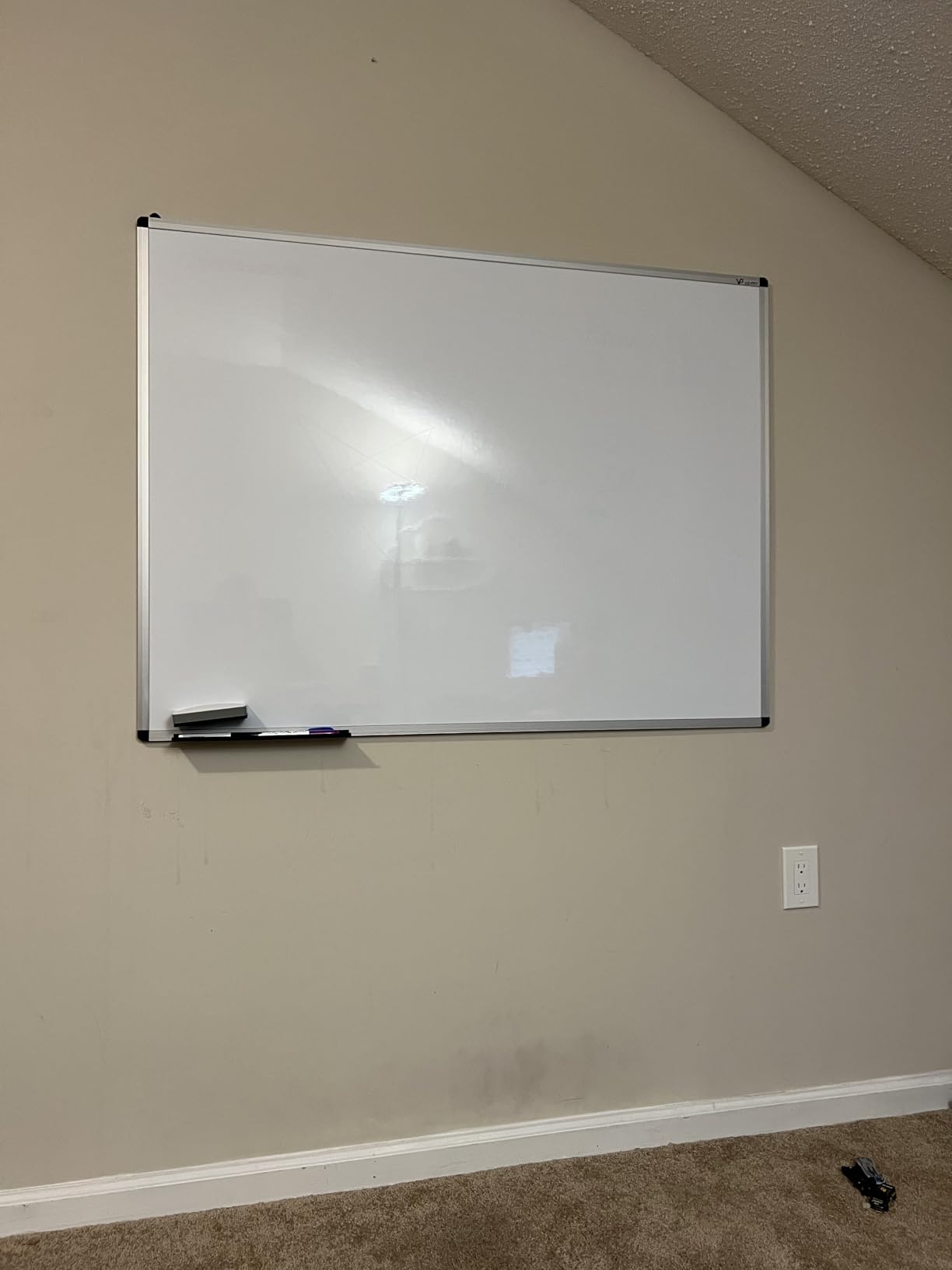 VIZ-PRO Magnetic Dry Erase Board, 60 X 36 Inches, Foldable Wall-Mounted Whiteboard with Silver Aluminum Frame & Marker Tray for School Office and Home 5' X 3' customer photo 2