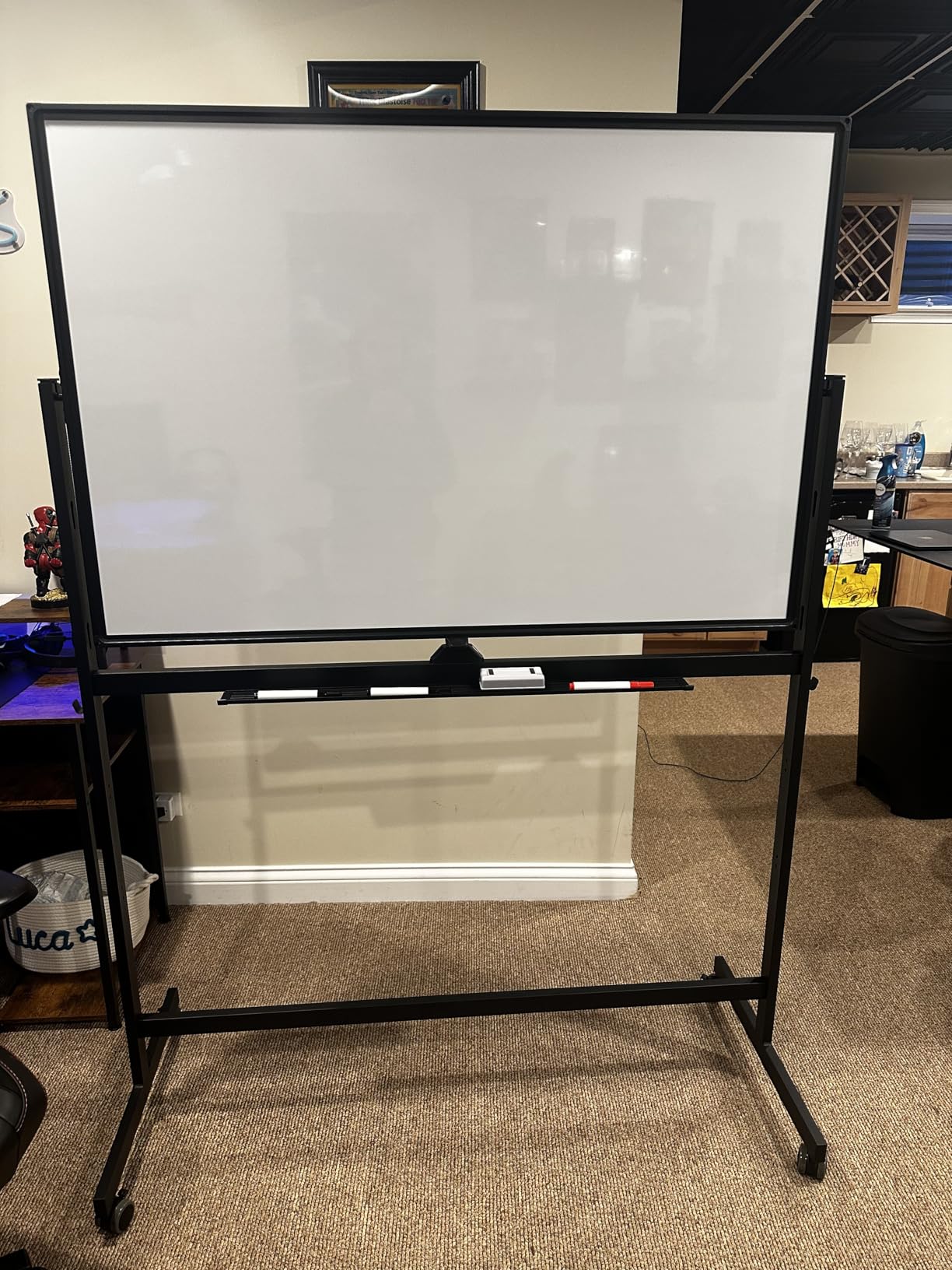 TSJ OFFICE Large Rolling Whiteboard - Dry Erase Magnetic 48 x 32 Inches White Board Height Adjust Double Sides Mobile Portable Easel on Wheels customer photo 1