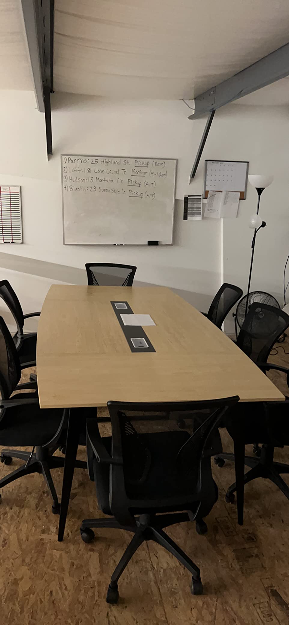 Tribesigns 8FT Conference Table, 94.48L x 47.24W x 29.52H Inches Boat Shaped Meeting Table with Rectangle Grommet, Modern Seminar Boardroom Table for Office Conference Room (8ft, Walnut & Black) customer photo 2