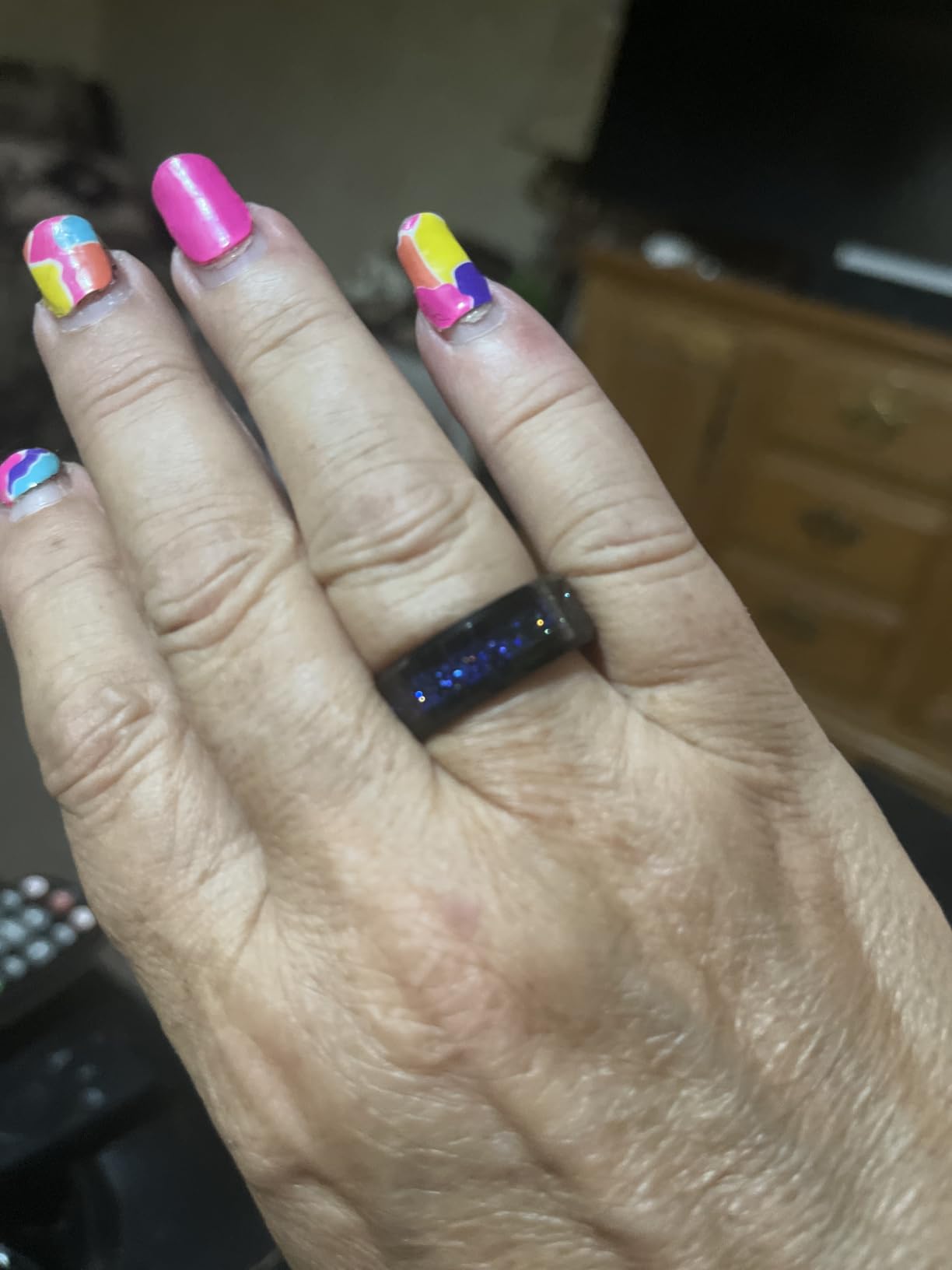 King Will Mens Meteorite Tungsten Wedding Bands customer photo 1