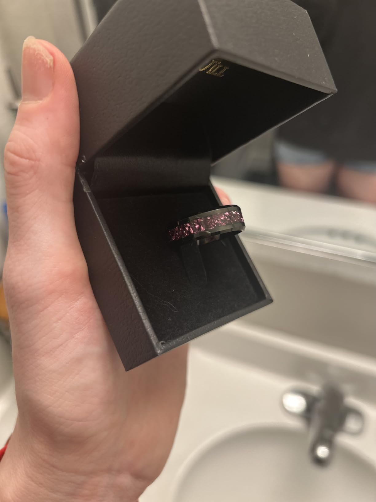 King Will Mens Meteorite Tungsten Wedding Bands customer photo 2