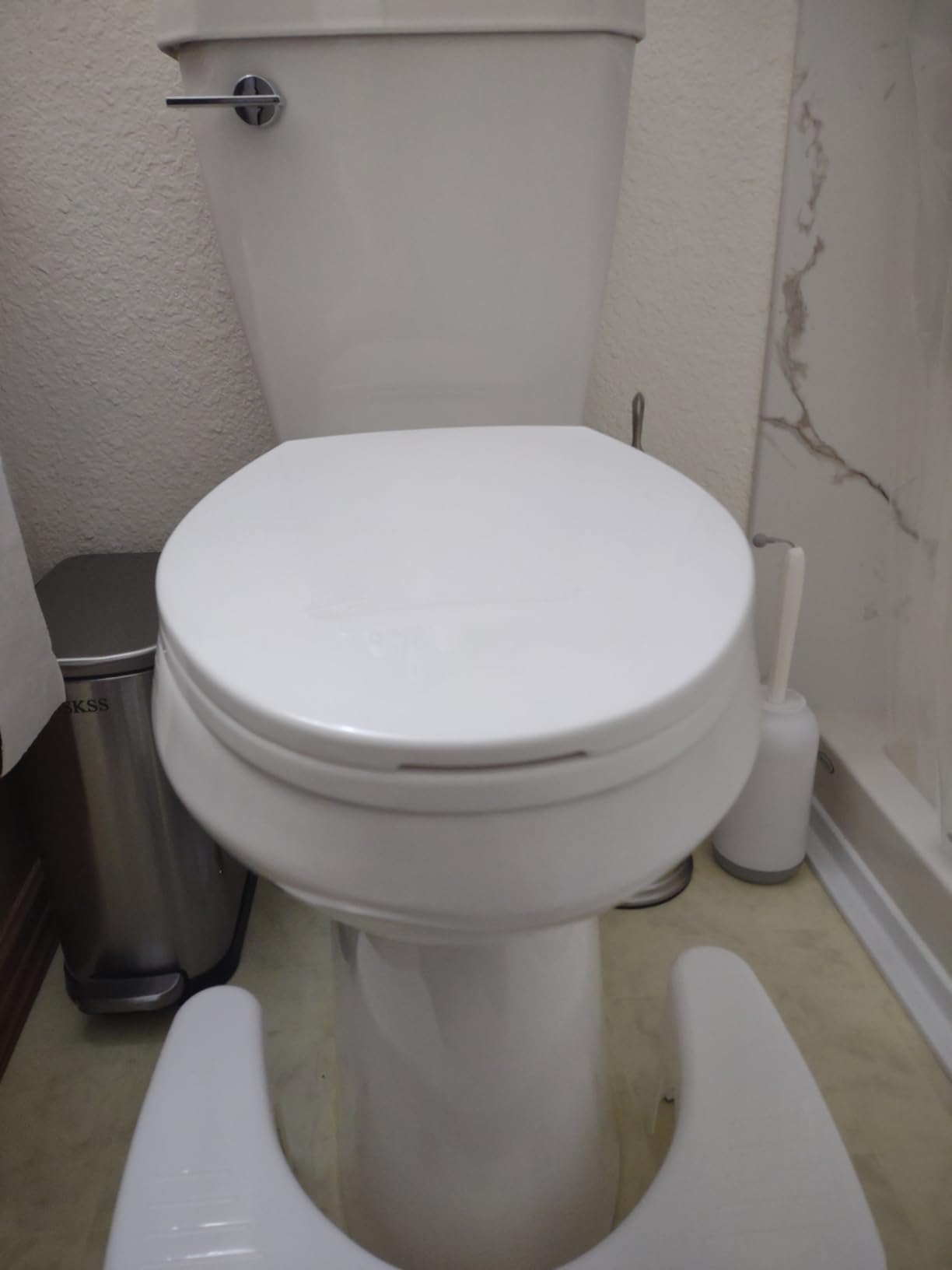 Simple Project 21 Inch High Extra Tall Toilet for Seniors & Tall Person, Elongated Comfort Seat, 1.28 GPF Powerful Single Flush High Tall Toilets, 12 Inch Rough In Bathrooms Comfort Height Toilet customer photo 2