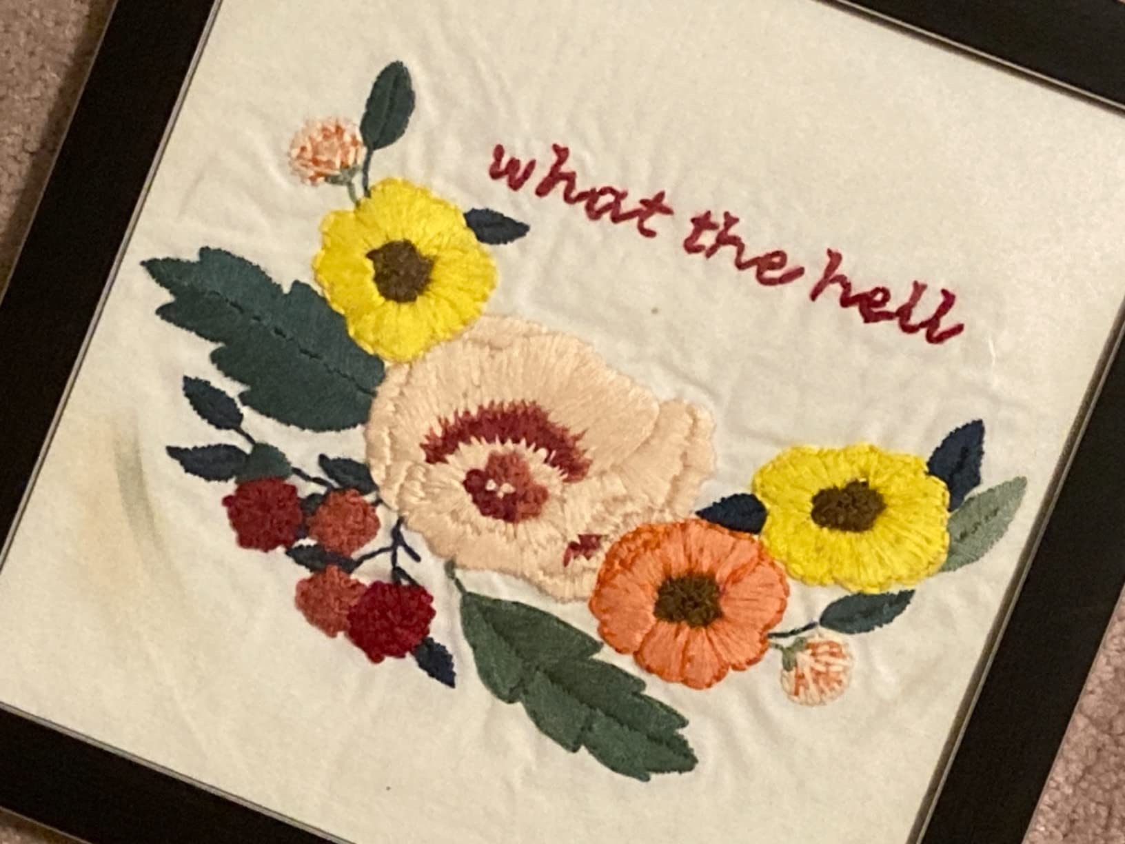 Louise Maelys Embroidery Kit for Beginners Floral Quote Wreath Craft | Includes Fabric, Embroidery Hoop, Threads, Guide. Create Fun Designs with Cross Stitch Kits. Explore Needlepoint Kit Projects customer photo 2