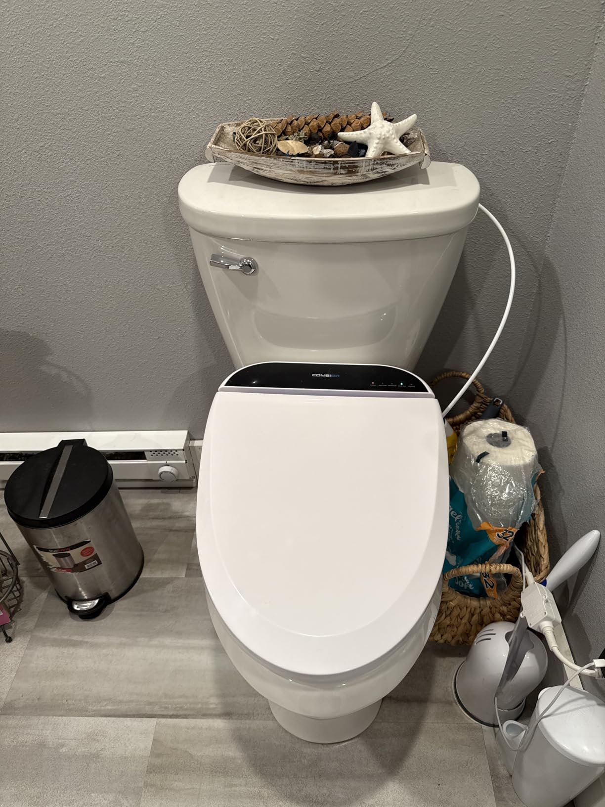Combier Electric Bidet Toilet Seat Elongated, Wash Dry Soft Close Remote | Heated Warm Water Spray, Self-Clean Nozzle, Warm Air Drying, Silent Soft Close Lid, Ideal for Home & Hotel Bathroom Use customer photo 2