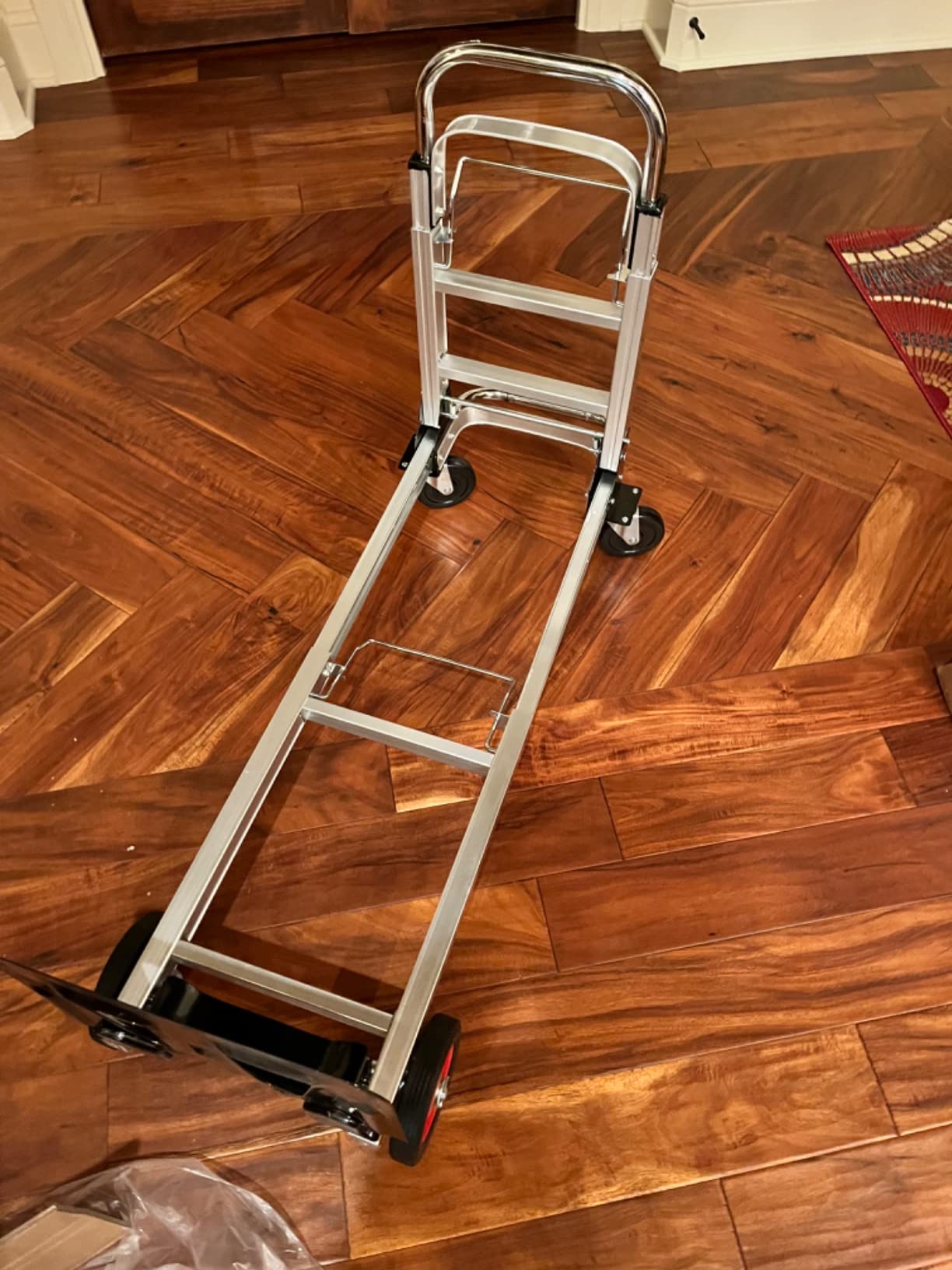 Suzhi Convertible Hand Truck Dolly Cart Heavy Duty/with 4 Wheels,Industrial Grade,1000 Lbs Load, 2 Straps for Moving Furniture/Appliance/Carton/Warehouse/Office / 10 Minutes' Install as Video customer photo 1