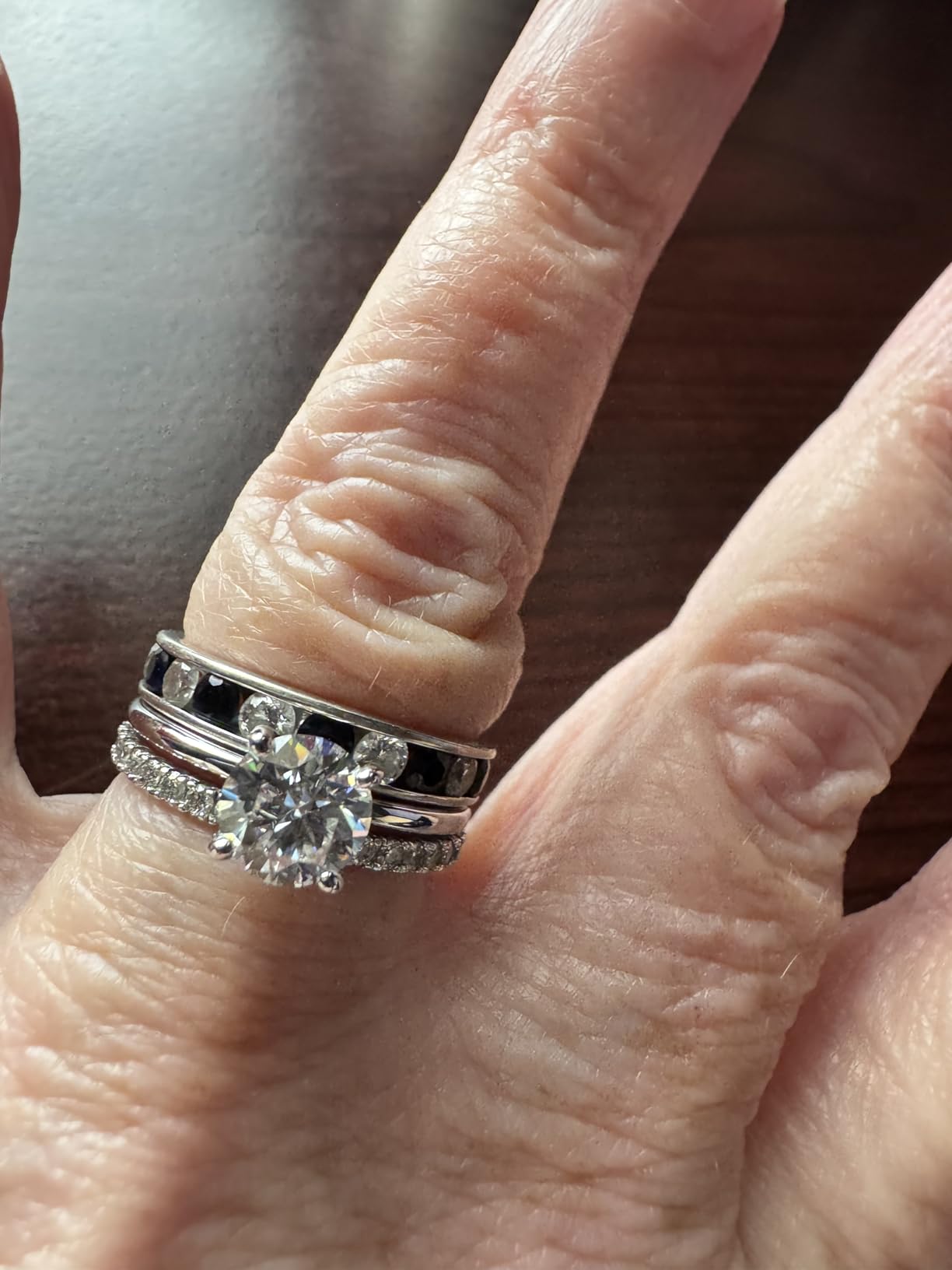WES 1CT Solitaire Moissanite Engagement Ring - Hypoallergenic 925 Sterling Silver with 14K White Gold Plated Round Cut D Color VVS1 Clarity Moissanite Rings for Women, Size 4-11 customer photo 2