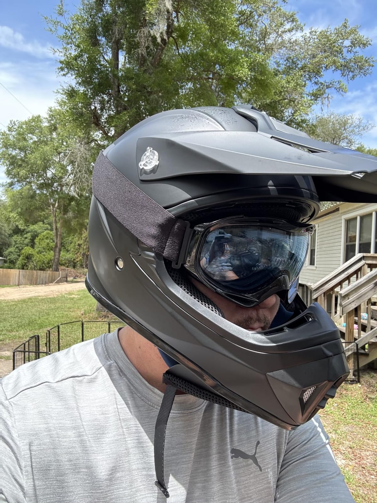 ILM Adult Dirt Bike Helmets Motocross ATV Dirtbike BMX MX Offroad Full Face Motorcycle Helmet, DOT Approved Model 128S (Matte Black, Adult-L) customer photo 2
