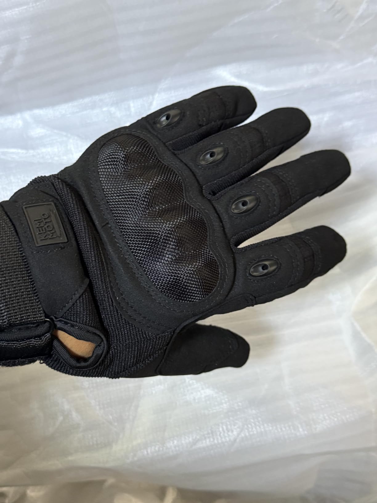 KEMIMOTO Tactical Gloves for Men, Touchscreen Motorcycle Gloves with Hard Shell & Palm Padding customer photo 2